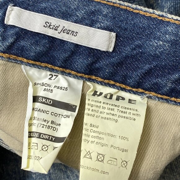 NEW HOPE Men Jeans Blue Size 30 Skid Loose Fit Wide Flared Leg Cotton Mid - Picture 9 of 9